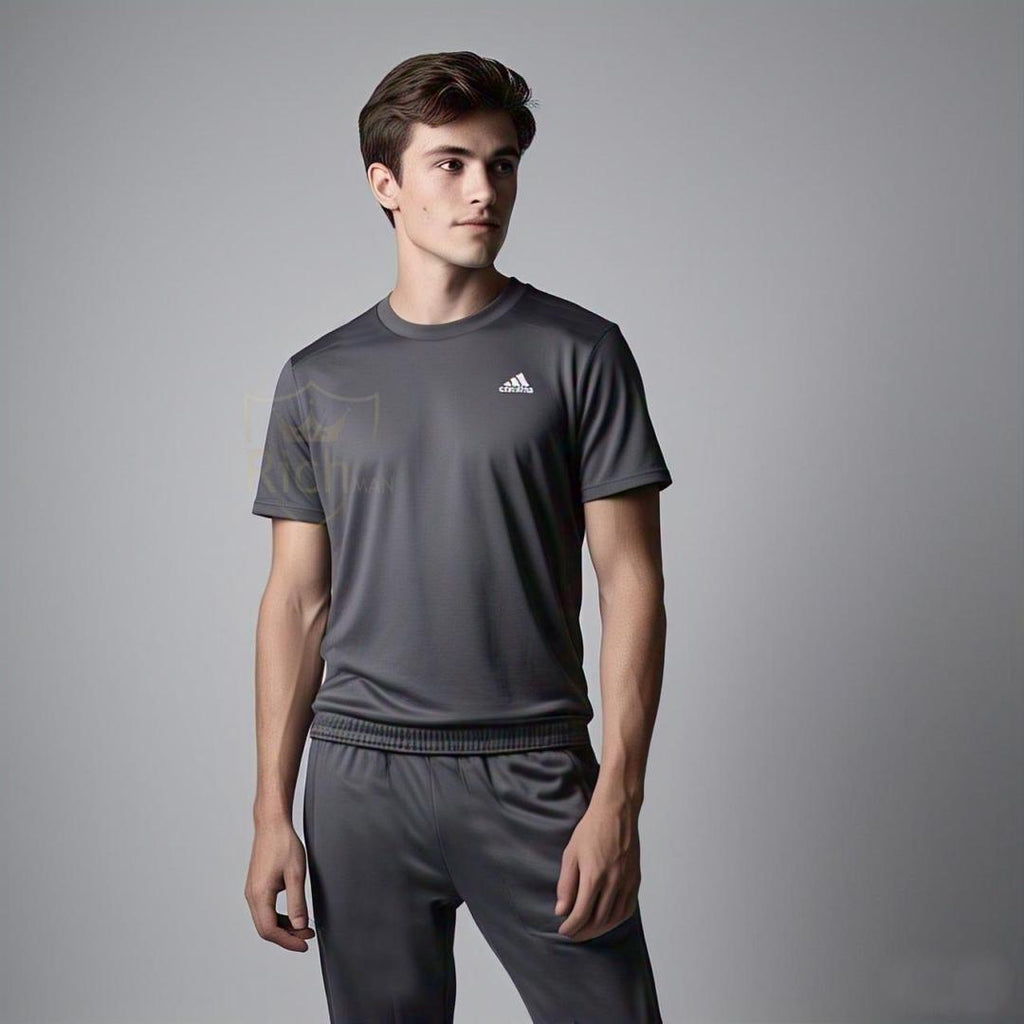 Men's Premium Micro Interlock Track Suit Grey Summer Wear