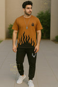 Men Printed Micro Track Suit Flame Print Deer Antler Pakistan