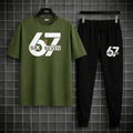 Men Printed 2-Piece Track Suit Green Black XL to 2XL