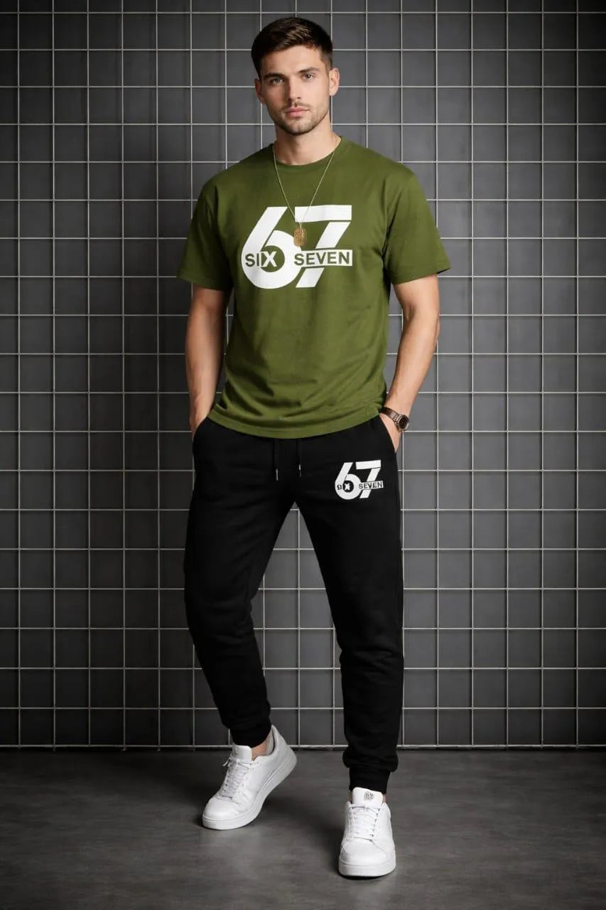 Men Printed 2-Piece Track Suit Green Black XL to 2XL