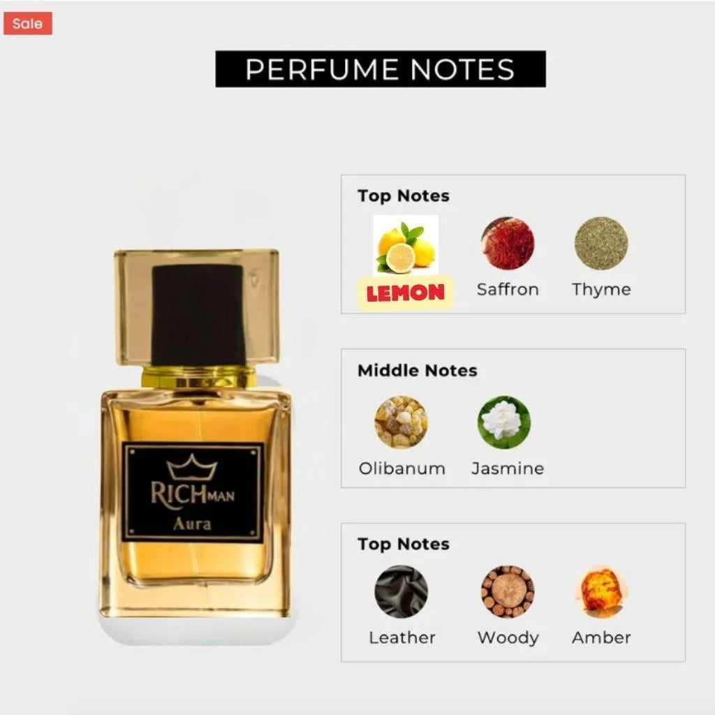 Aura Perfume for Men 50ml Long Lasting Spicy Oud Scent
