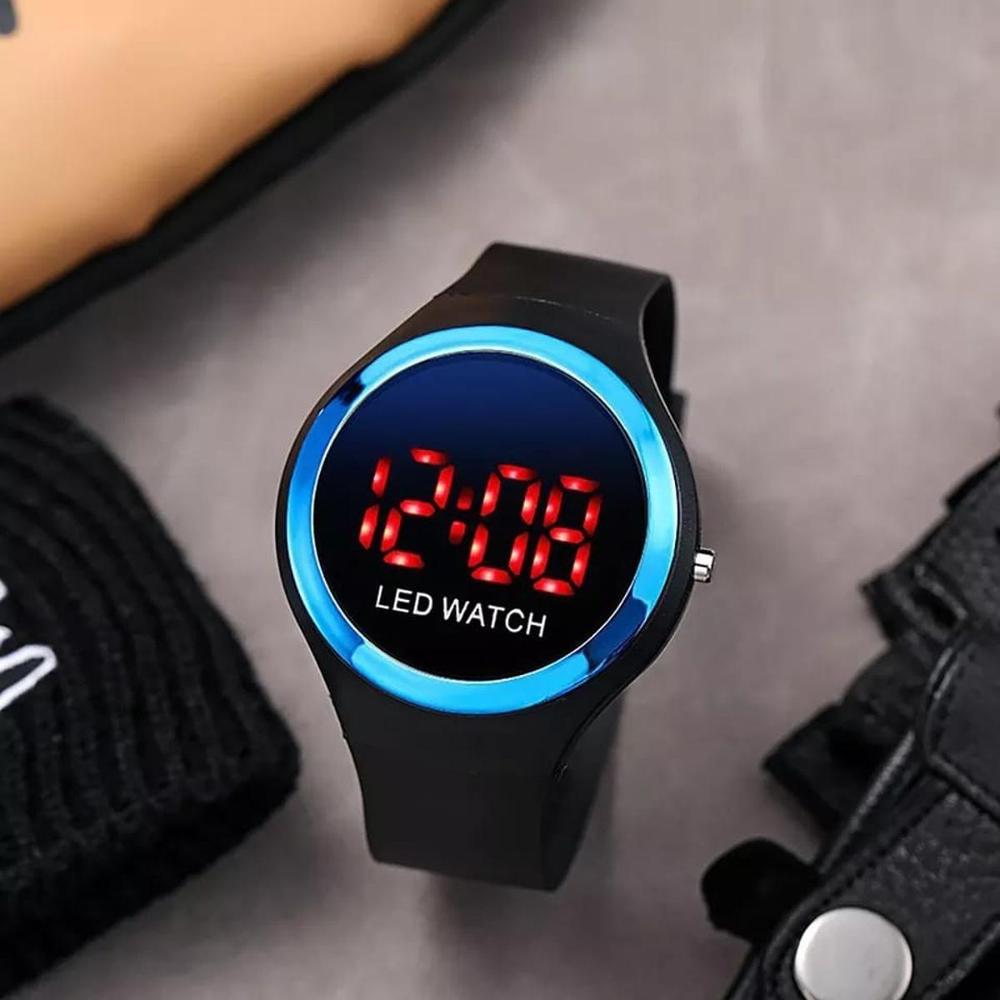 LED Watch for Boys Girls Black Silicone Casual Sport