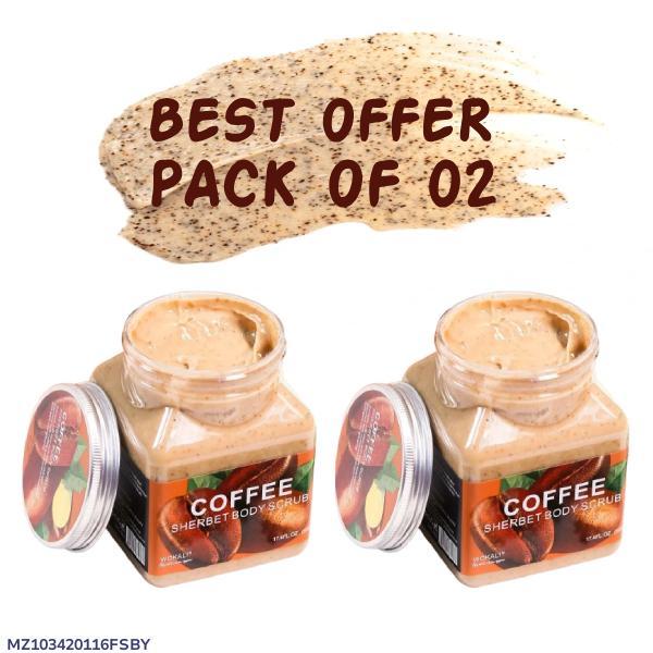 Wokali Coffee Sherbet Body Scrub 350ml Pack of 2