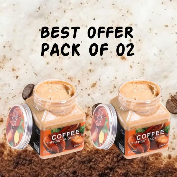 Wokali Coffee Sherbet Body Scrub 350ml Pack of 2