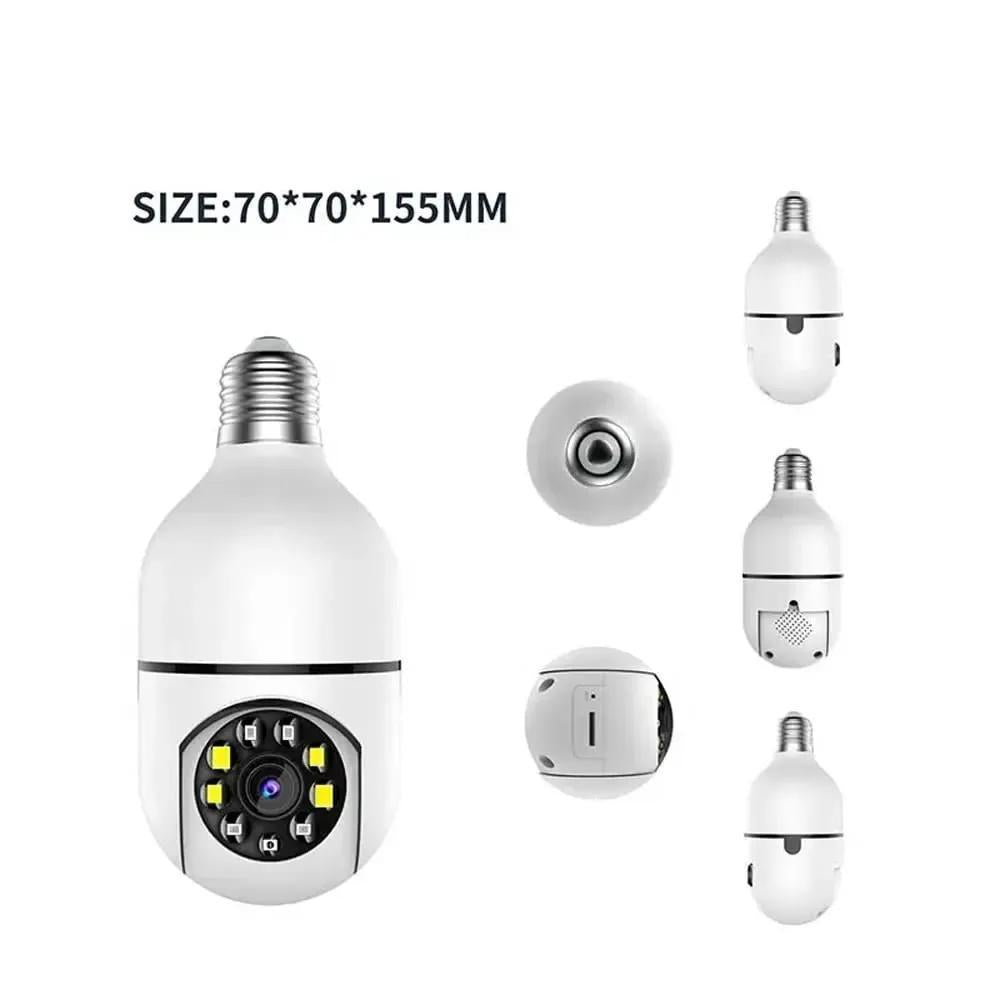 White 360-Degree Security Camera with WiFi & Night Vision
