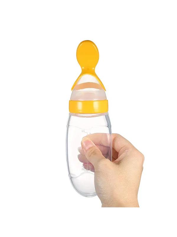 Silicone Squeeze Feeder for Babies Green Pink Yellow