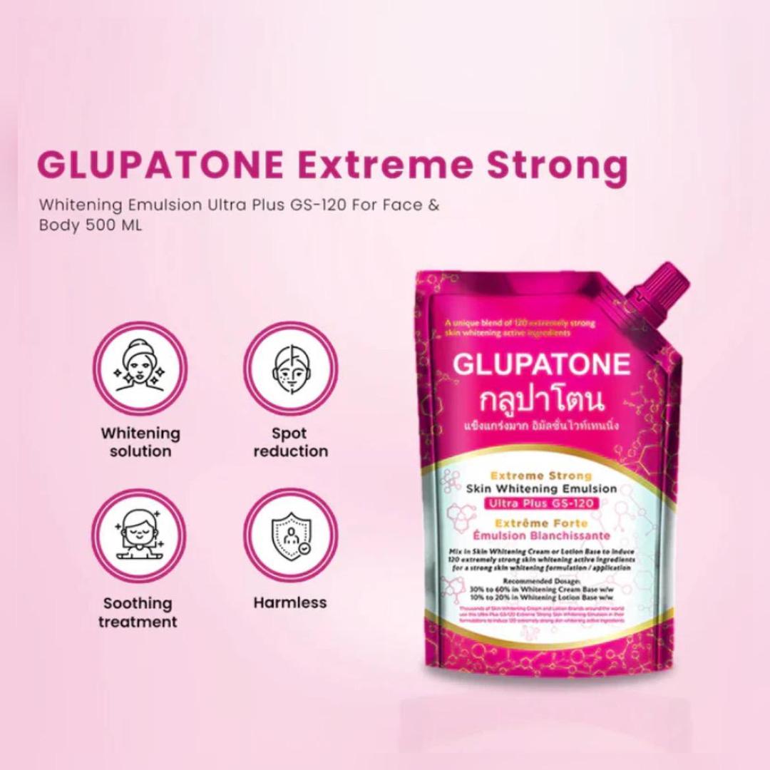 Glupatone Skin Whitening Emulsion 500ml for Bright Skin