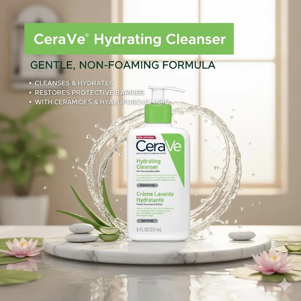 CeraVe Hydrating Facial Cleanser 300ml Non-Foaming Brightening Acne Scar Remover