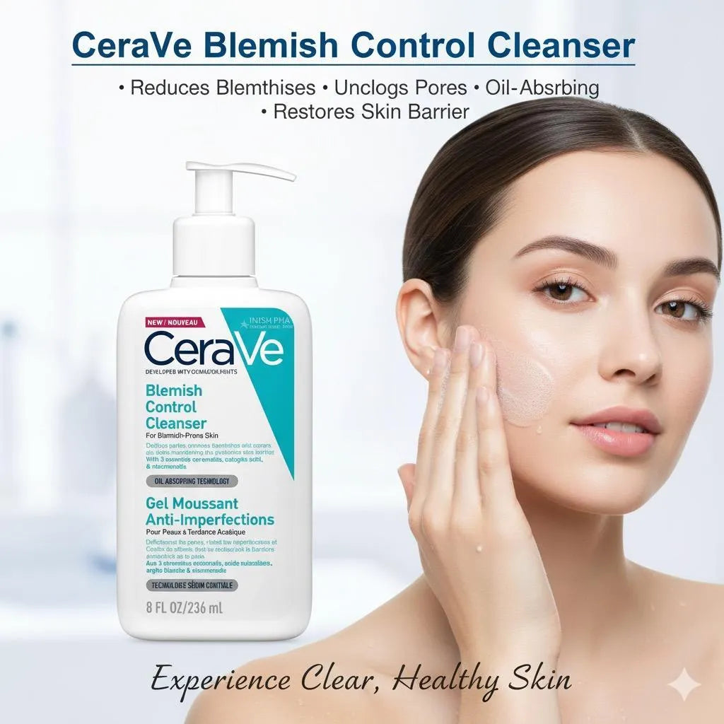 CeraVe Blemish Control Cleanser 50ml Oil Absorbing Gel for All Skin Types