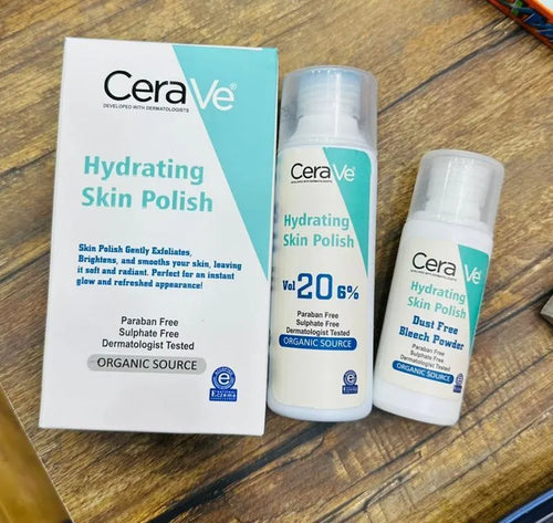 CeraVe Hydrating Skin Polish Set Paraben Free Dust Free Bleach Powder
