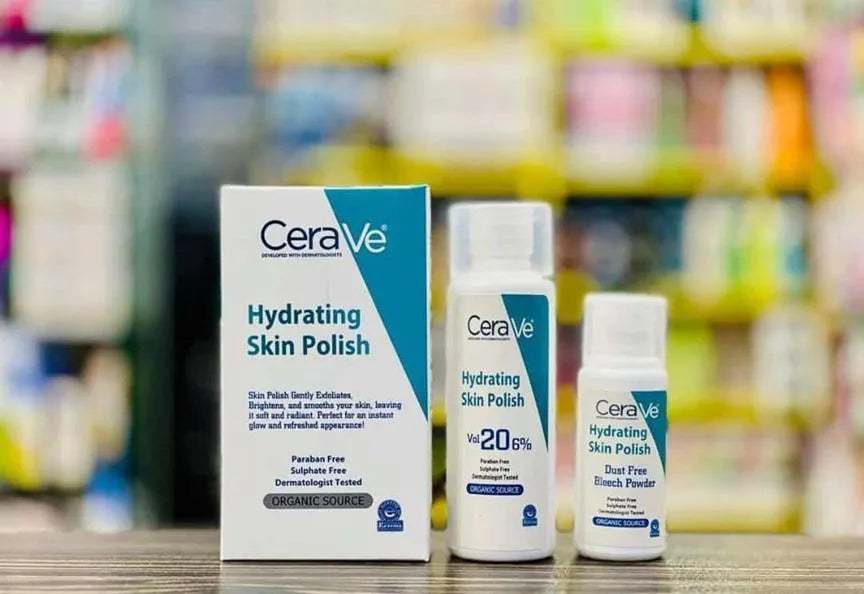 CeraVe Hydrating Skin Polish Set Paraben Free Dust Free Bleach Powder