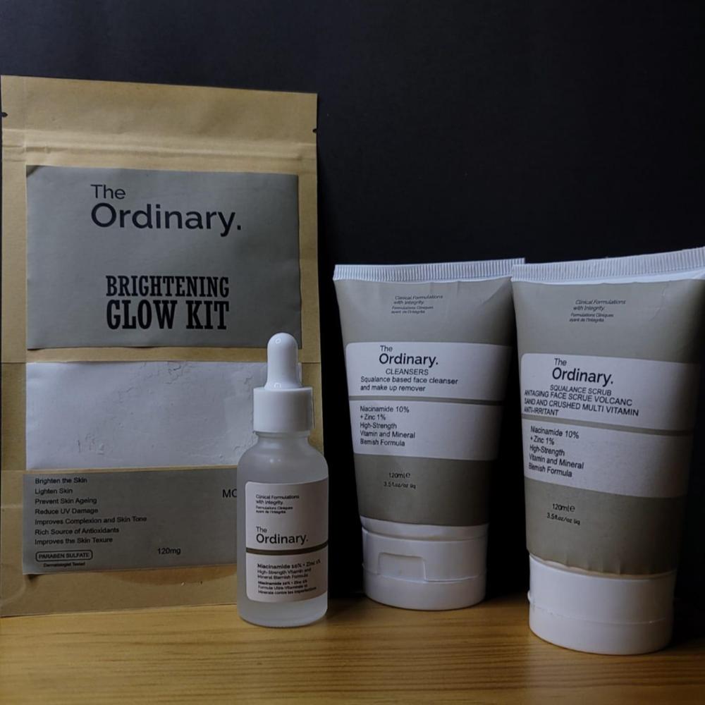 The Ordinary Brightening Glow Kit 4-Piece Serum Exfoliator Cream