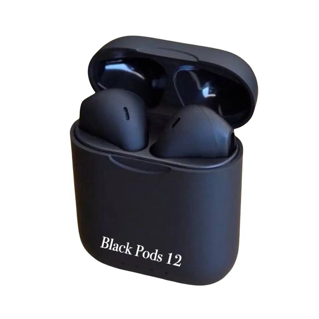 Black inpods Wireless Bluetooth Earbuds with Charging Case | Touch Control | Stereo Sound | Built-in Mic
