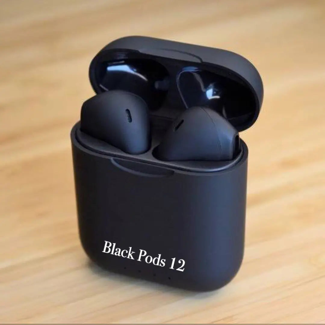 Black inpods Wireless Bluetooth Earbuds with Charging Case | Touch Control | Stereo Sound | Built-in Mic