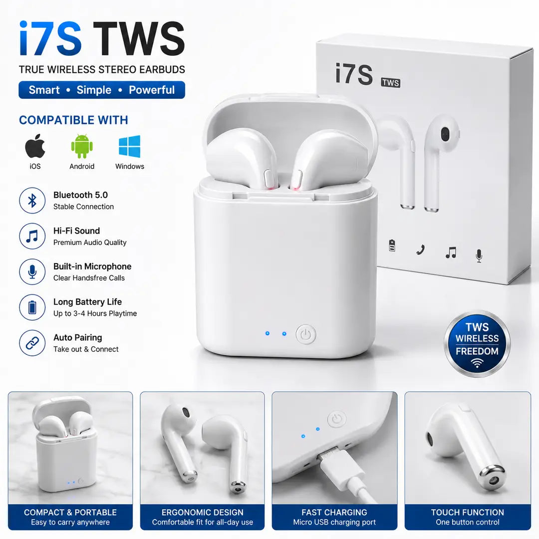 i7 mini TWS Airpods True Wireless  Bluetooth Sports  Earphones In-Ear Music Hands-Free for Smartphones