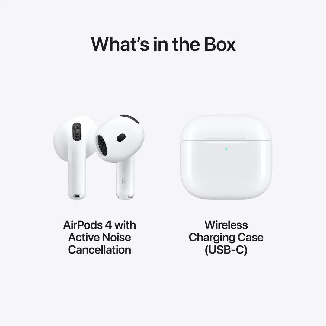 White Airpods Pro 4 Wireless Earbuds with Active Noise Cancellation, Bluetooth 5.0