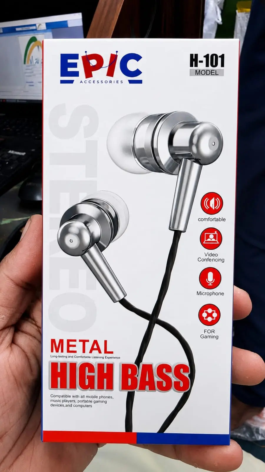 Buy 1 Get 1 Free Metal Handsfree Black Handsfree Universal 3.5mm Earphones | Heavy Bass & Clear Sound | Compatible with All Android Devices