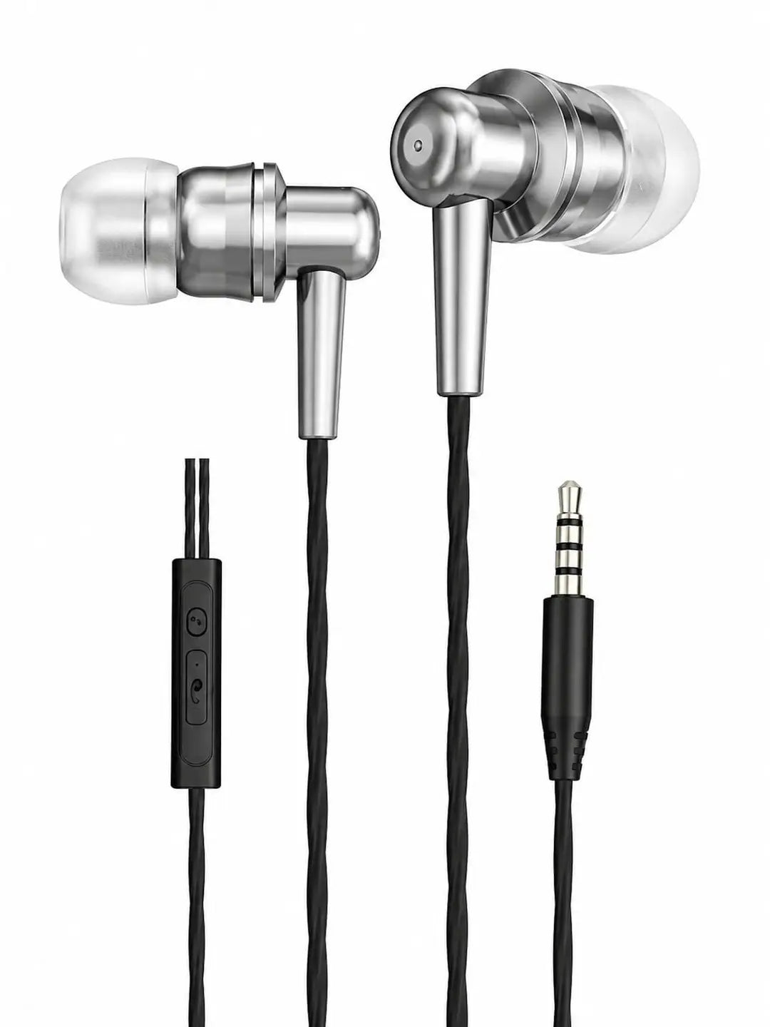 Buy 1 Get 1 Free Metal Handsfree Black Handsfree Universal 3.5mm Earphones | Heavy Bass & Clear Sound | Compatible with All Android Devices