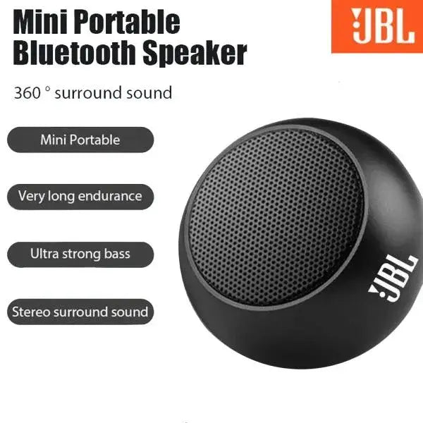 Mini Portable Bluetooth Speaker with 360° Surround Sound, Deep Bass Audio, Bluetooth 5.0 Wireless Connectivity, Built-in Microphone for Hands-Free Calls, Long Battery Life, Compact Travel-Friendly Design for Smartphones, Tablets & Laptops