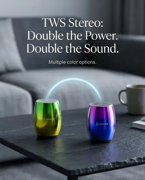 Damix Dm-001 Portable Mini Bluetooth 5.3 Speaker | TWS Aluminum Alloy Wireless Audio | TF Card & Type-C Supported