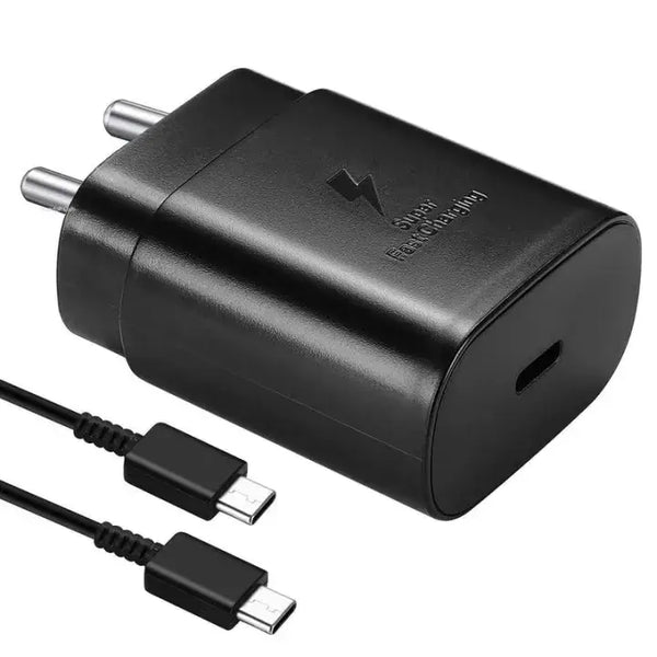 25W PD Fast Charger USB C Type-C Wall Charger with Type-C to Type-C Cable | Super Fast Charging Adapter | Android Fast Charger