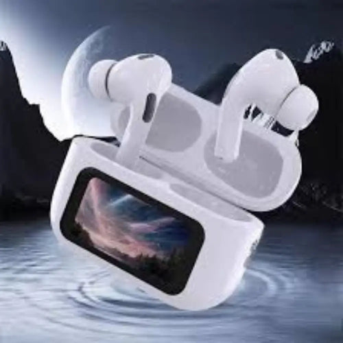 A9 Pro Smart Touch Screen Wireless Earbuds with ANC & Color LCD Display