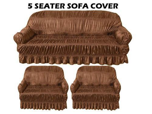 5 Seater Sofa Cover Set Premium Quality Jersey Fabric