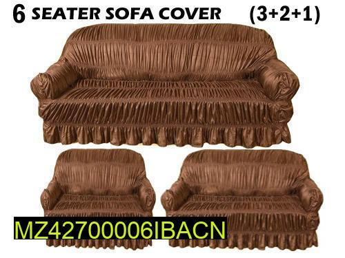 Jersey 3 Pcs Sofa Cover Set 6 Seater Fitted