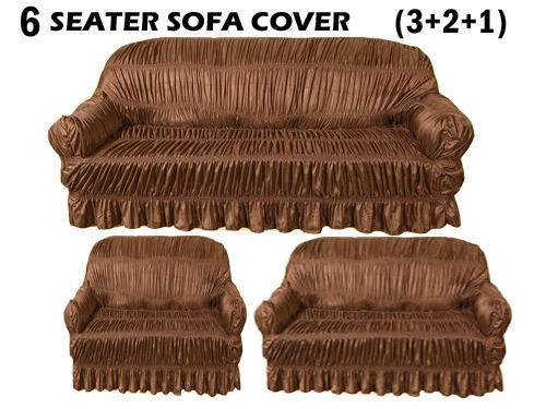 Jersey 3 Pcs Sofa Cover Set 6 Seater Fitted