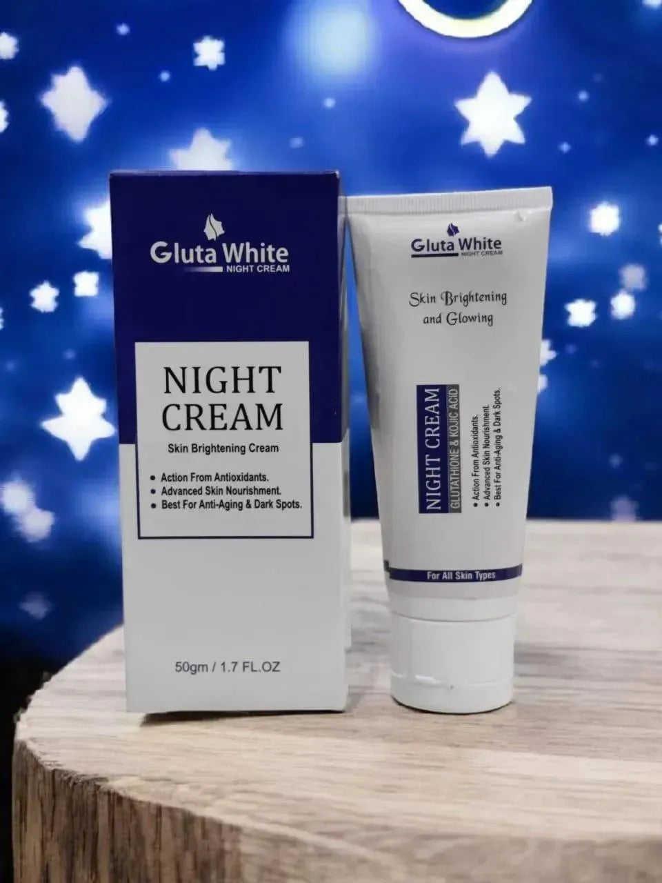 Gluta White Night Cream 50gm All Skin Types Whitening Brightening