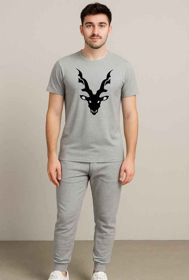 Markhor Printed Tracksuit Set – Premium Casual T-Shirt & Trouser