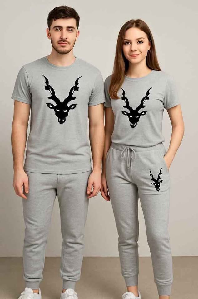 Markhor Printed Tracksuit Set – Premium Casual T-Shirt & Trouser