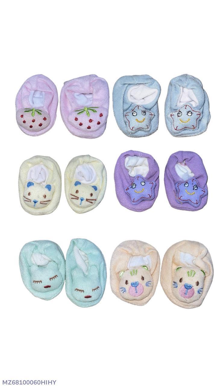 Baby Fleece Booties with Cat & Star Embroidery 6 Colors