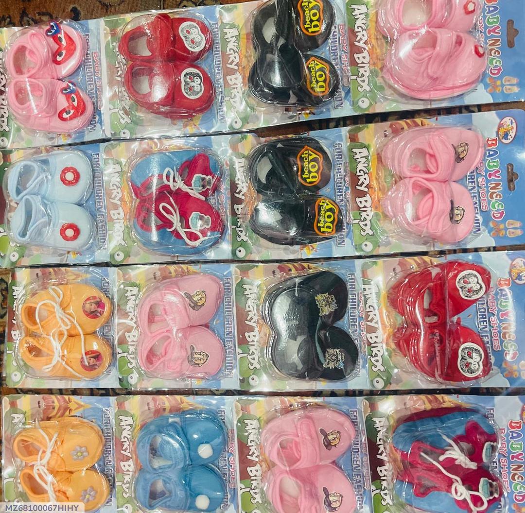 Baby Fabric Booties Multicolor 0-6M Daily Wear