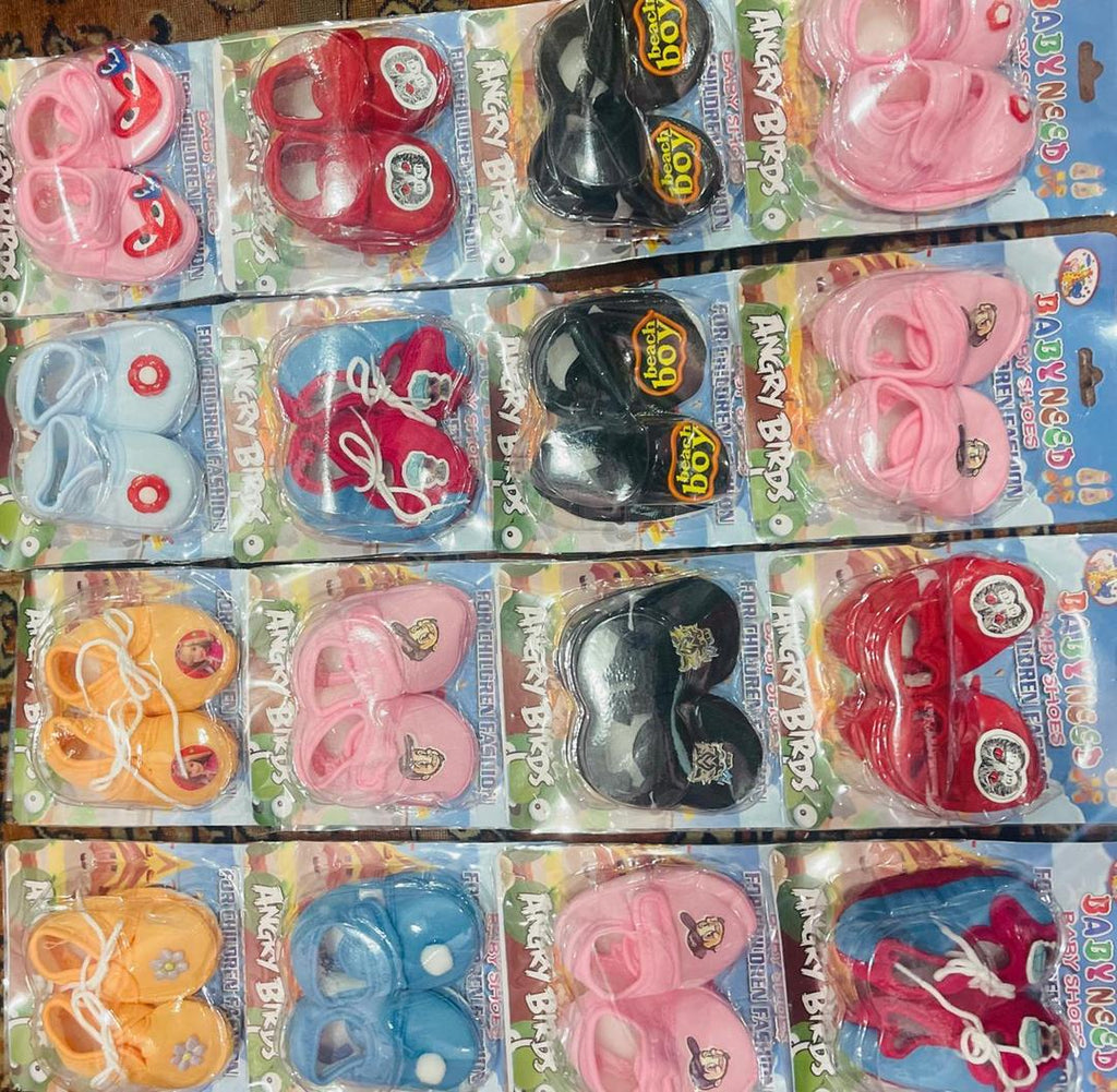 Baby Fabric Booties Multicolor 0-6M Daily Wear
