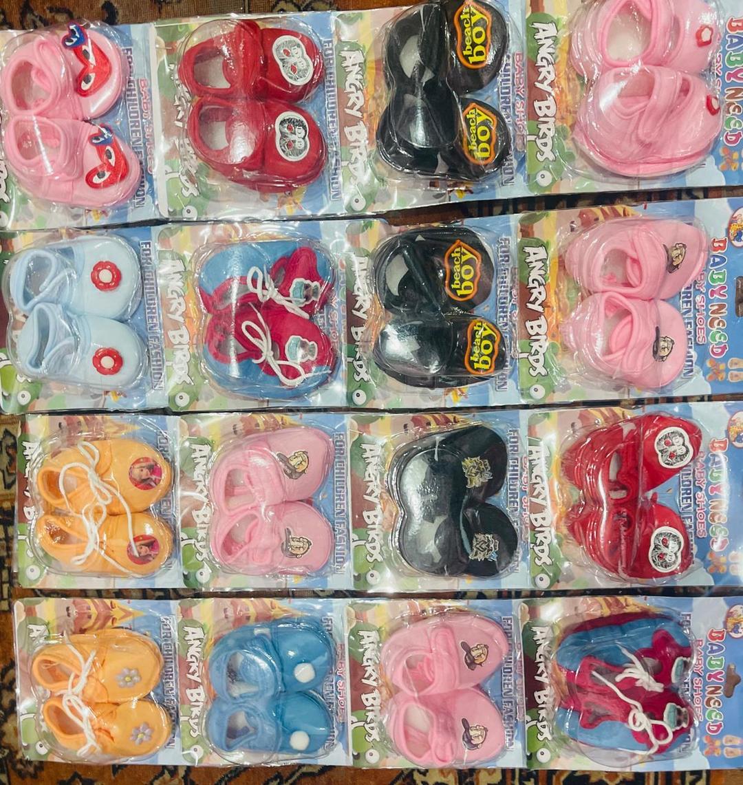 Baby Fabric Booties Multicolor 0-6M Daily Wear