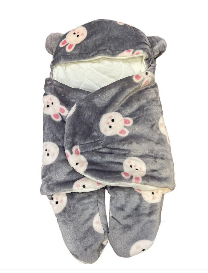 Bear Ear Swaddle Blanket for Baby Girls Boys Polyester Warm