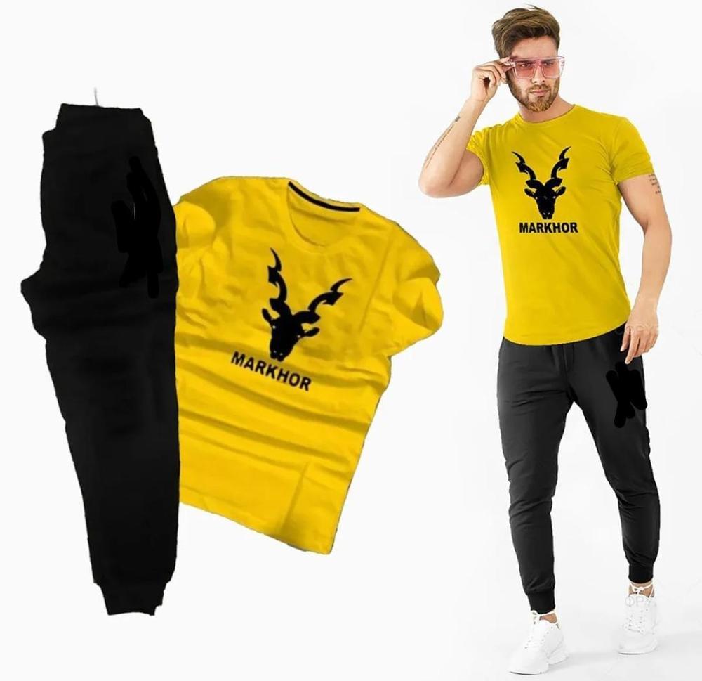 Markhor Printed Tracksuit Set – Premium Casual T-Shirt & Trouser