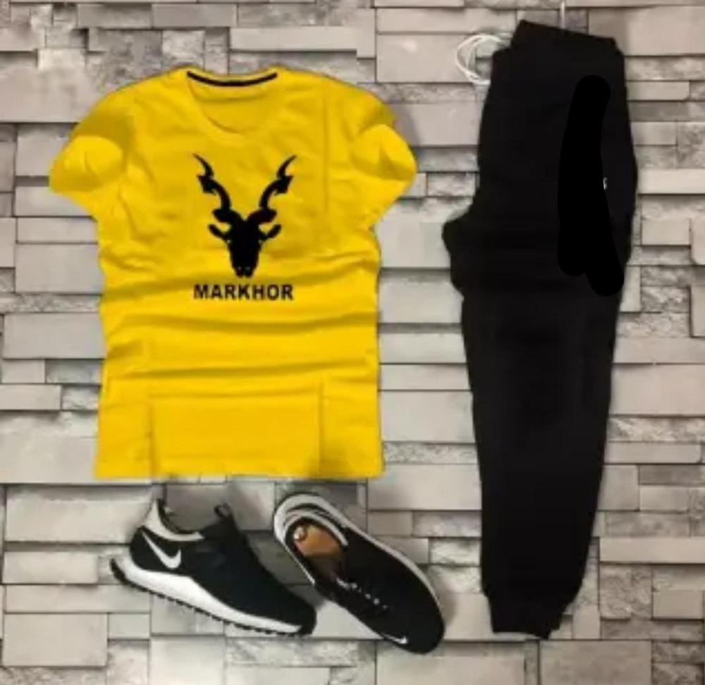Markhor Printed Tracksuit Set – Premium Casual T-Shirt & Trouser