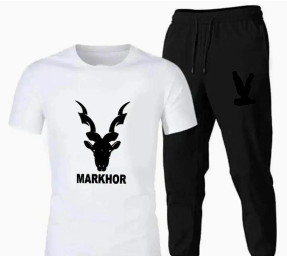 Markhor Printed Tracksuit Set – Premium Casual T-Shirt & Trouser