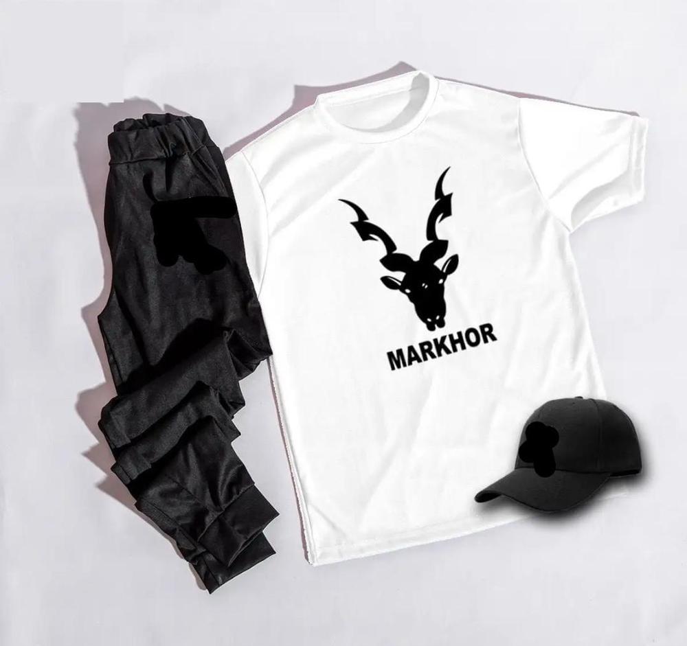 Markhor Printed Tracksuit Set – Premium Casual T-Shirt & Trouser