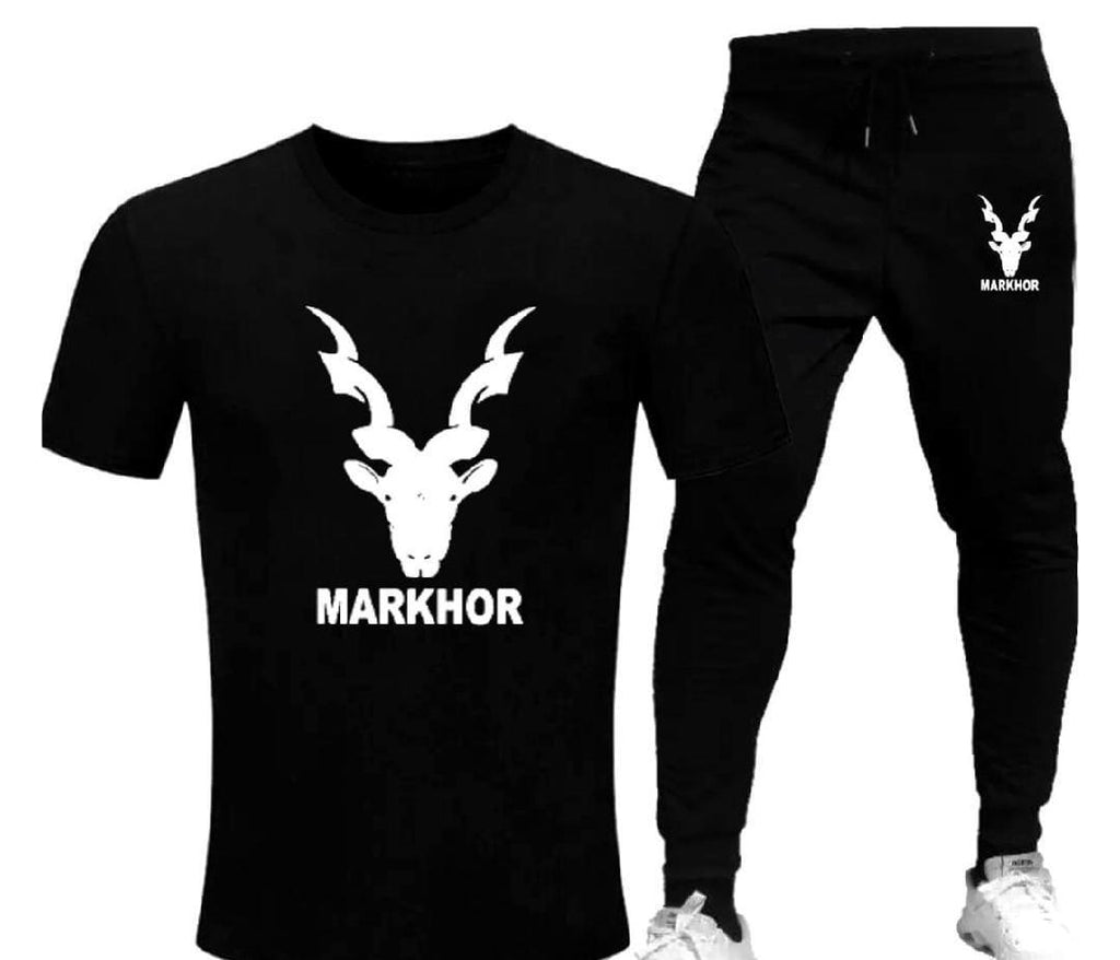 Markhor Printed Tracksuit Set – Premium Casual T-Shirt & Trouser