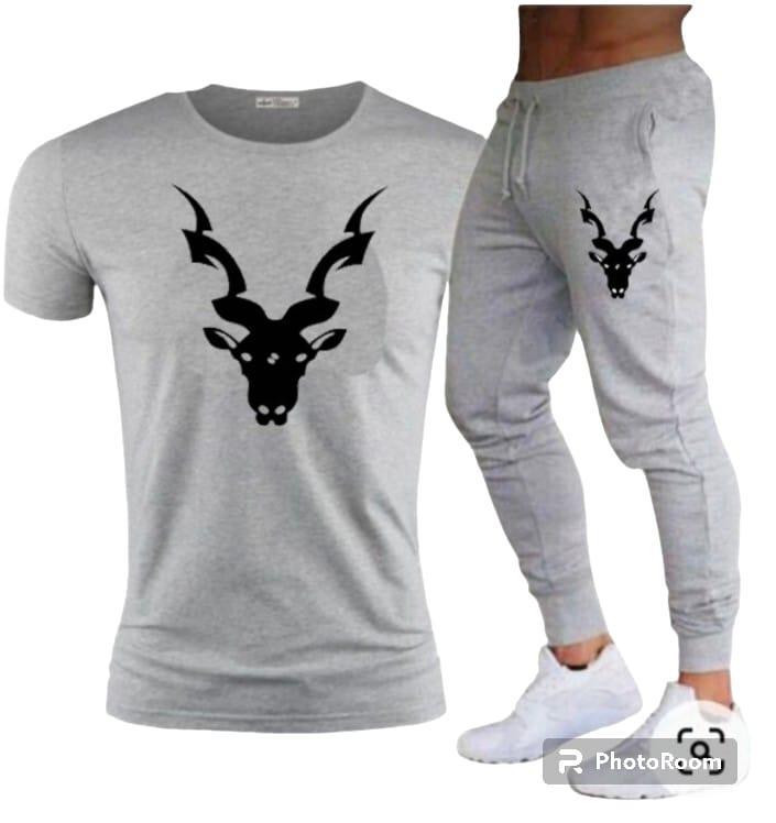 Markhor Printed Tracksuit Set – Premium Casual T-Shirt & Trouser