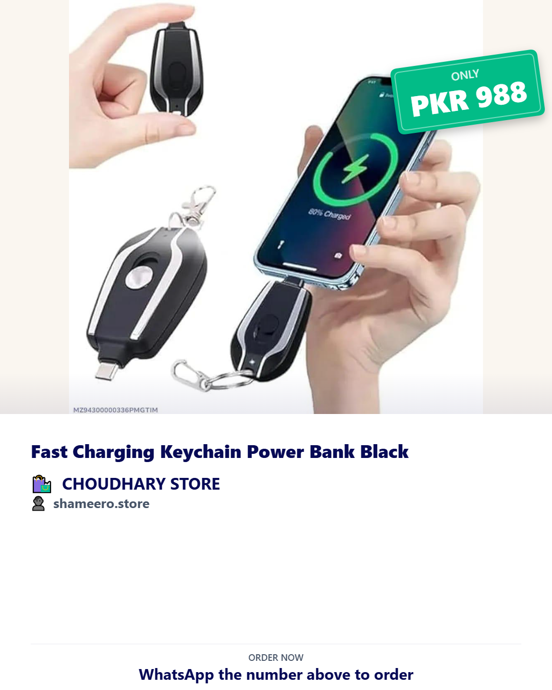 Ultra-Compact Mini Keychain Power Bank 1500mAh | Fast Charging Emergency Pocket Battery for Android & iPhone (Black & Silver)