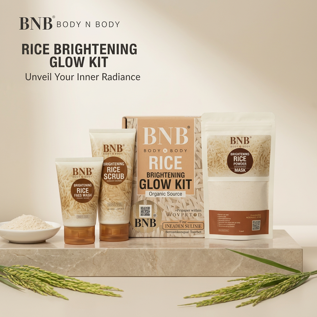 BNB Body & Body Rice Brightening Glow Kit 3-in-1 Glass Skin for All Skin Types